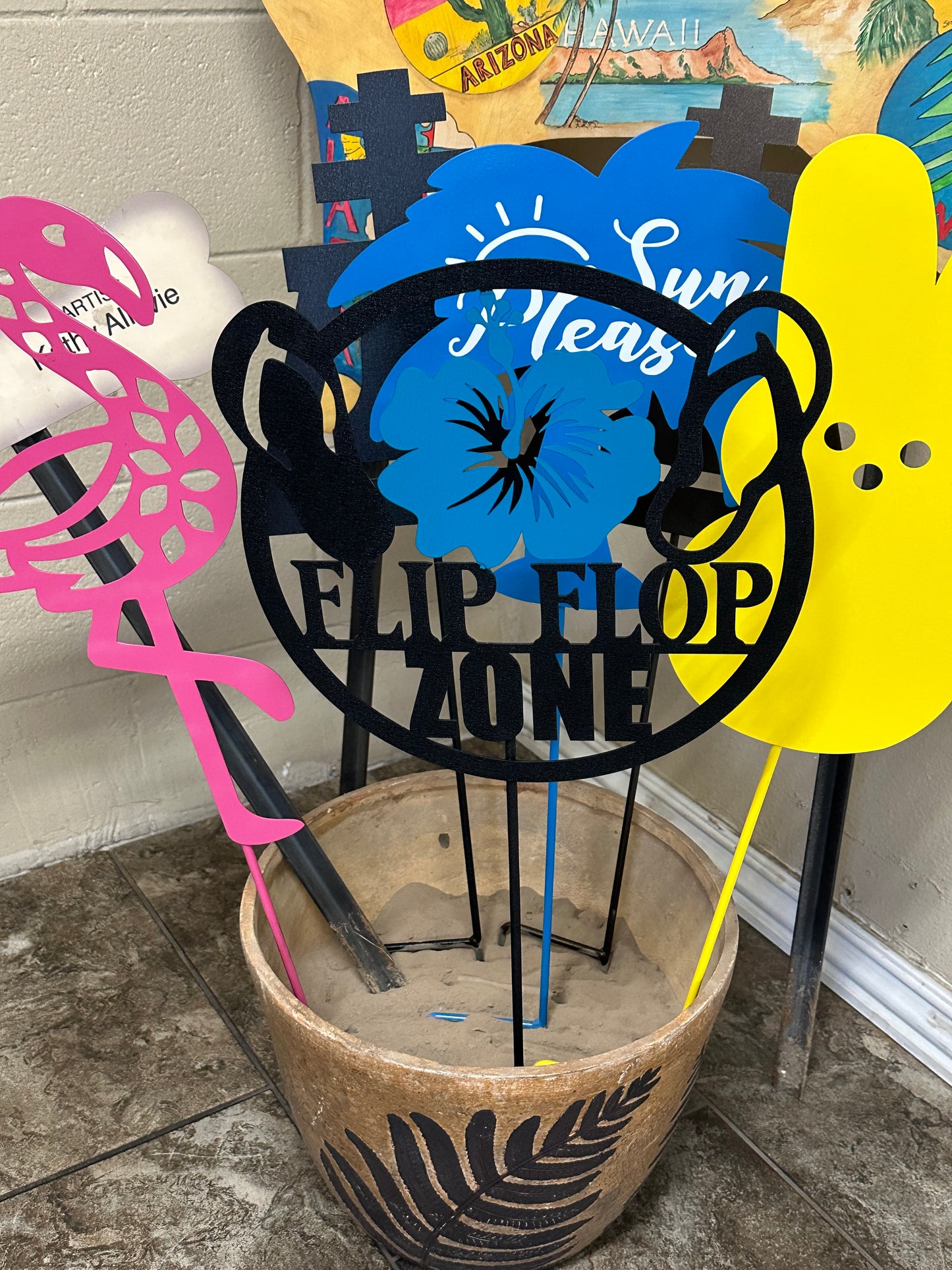 "Flip Flop Zone" Garden Stake
