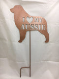Australian Shepherd Yarg Stake  - I LOVE MY AUSSIE