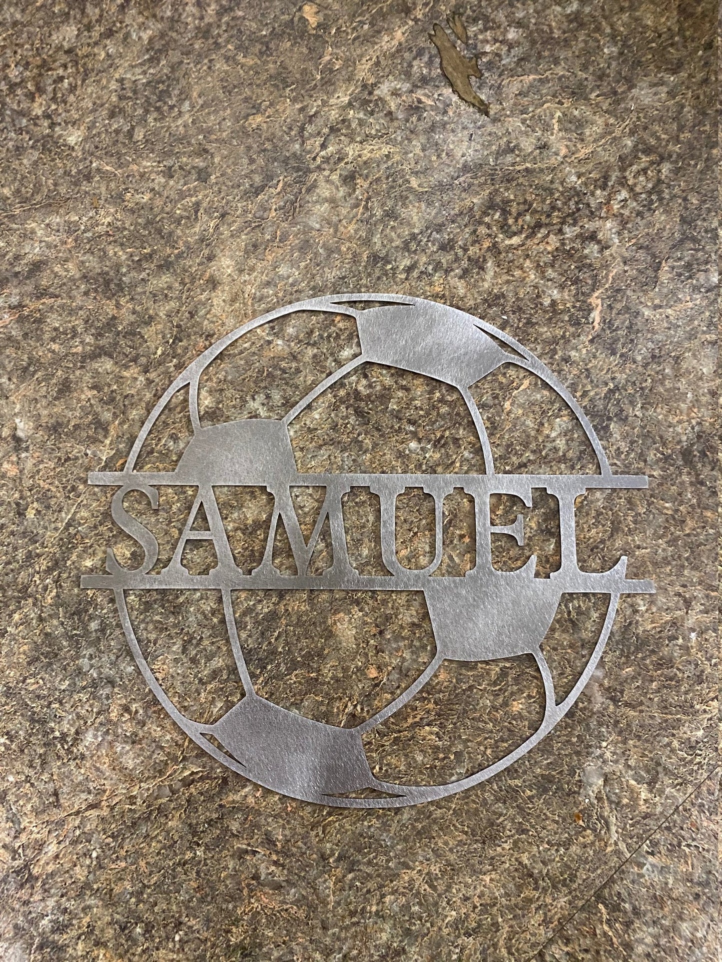 Soccer Ball Metal Name Sign