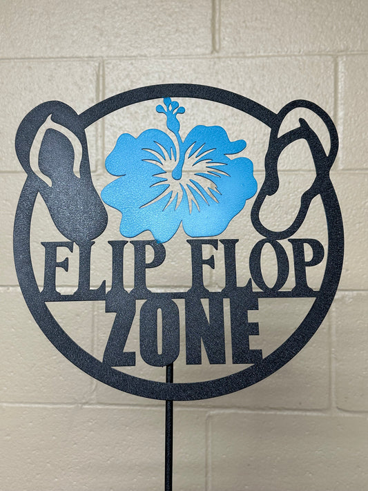 "Flip Flop Zone" Garden Stake