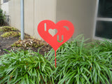 'I Heart U' Garden Stake