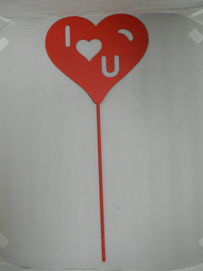 'I Heart U' Garden Stake