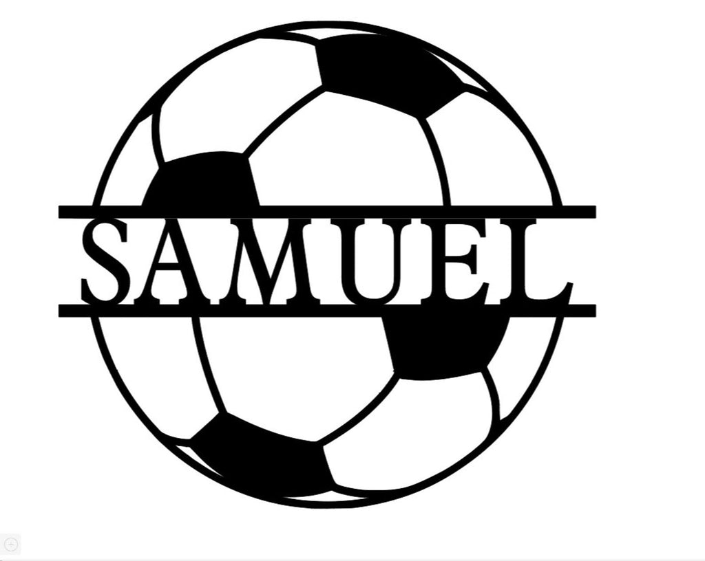 Soccer Ball Metal Name Sign